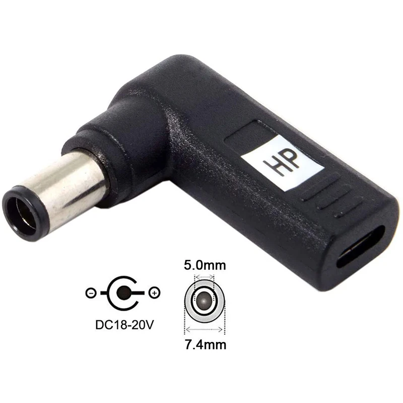 USB 3 1 Type C адаптер зарядного устройства для ноутбука конвертер 90 градусов Женский