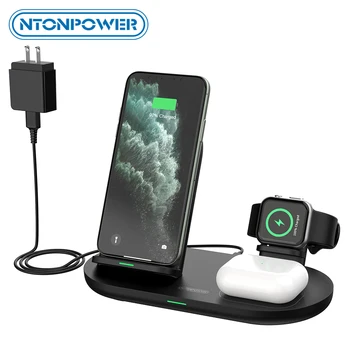 

NTONPOWER Fast Charge Dock Station For Iphone 12/pro/11/pro/XS/Max/X/XR/8/8P Wireless Charging Stand Android S10/S9/S8