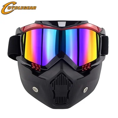 Лыжные очки маска очки CS& спортивные очки мотоцикл Gafas Motcross Okulary Occhiali Moto CG06 - Цвет: red rainbow