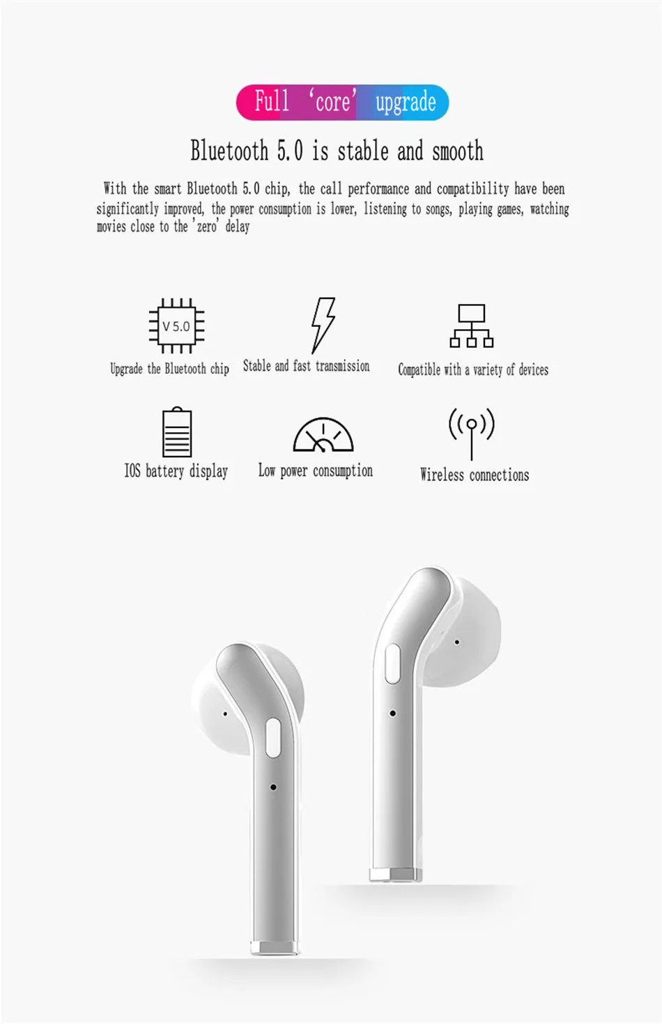 Обновление H17T Bluetooth 5,0 TWS наушники стерео 5,0 Беспроводные спортивные наушники гарнитура с микрофоном зарядная коробка для всех смартфонов