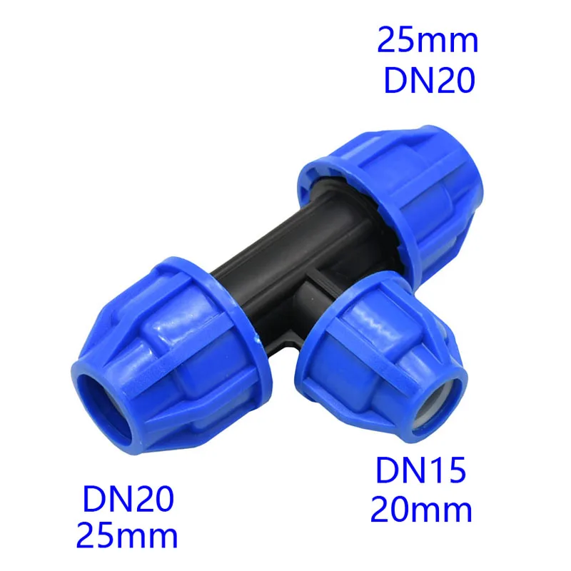 DN15 DN20 DN25 PPR ПВХ PE трубка тройник делитель воды 1/2 3/4 1 дюймов водопровод снижение тройник Т-разъем 1 шт - Цвет: D