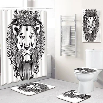 

Bath Mat Waterproof Shower Curtain Kitchen Absorbent Non-Slip Bath Mat Toilet Cover Flannel Thick Carpet
