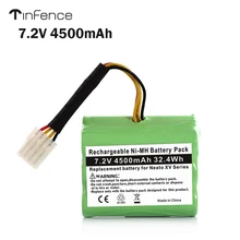 Tinfence 2pcs 7.2v 4500mAh battery pack for Neato XV-21 XV-11 XV-14 XV-15 robot vacuum cleaner parts neato xv battery signature