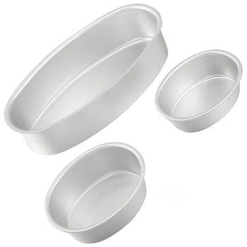 

3 Pieces Oval Shaped Cake Pan Set Baking Cake Pan Mold Non-Stick Homemade Cake Pan for Loaf Bread Cheese Cake Oven