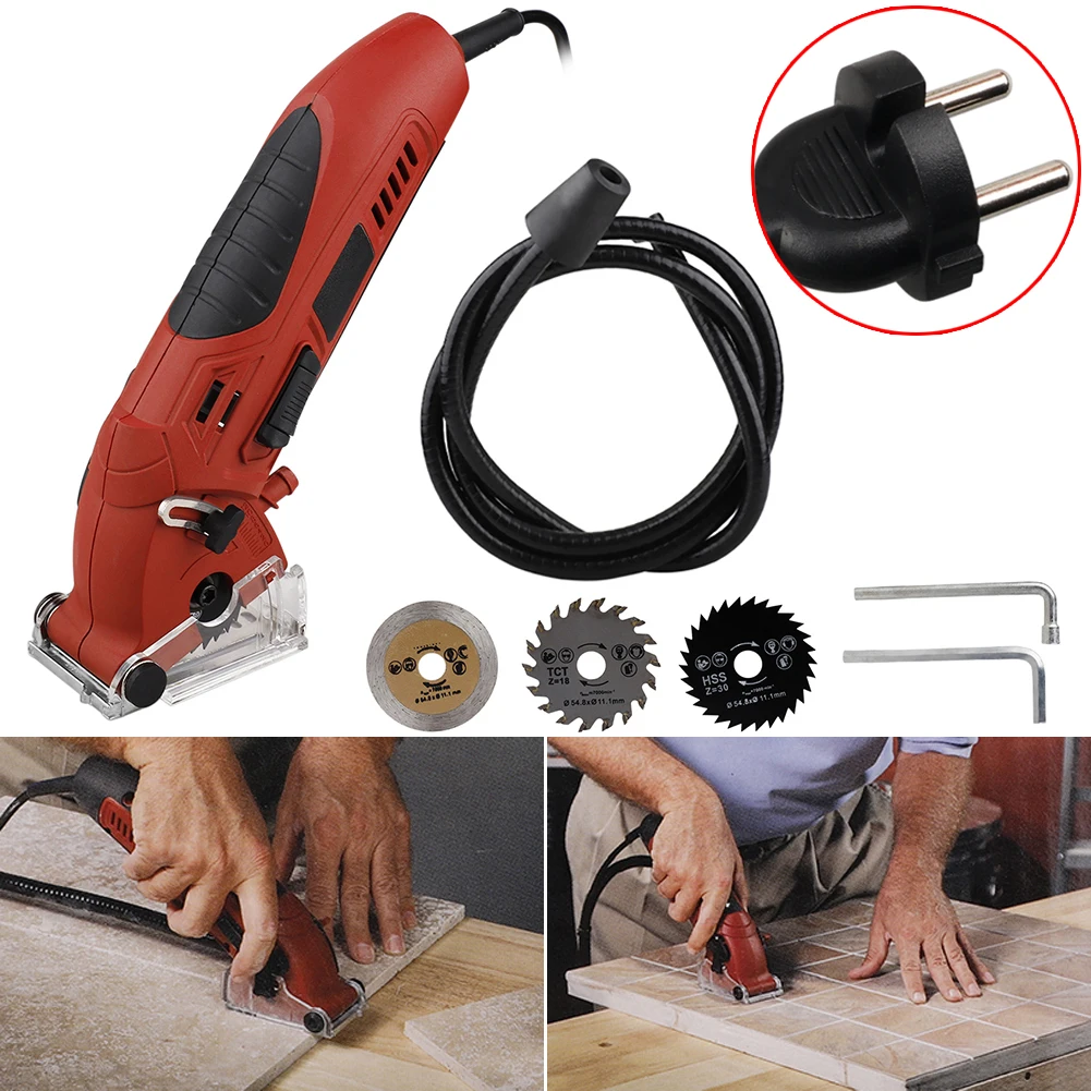 

Mini Electric Saw Circular Wood Saw Metal with 3pcs Blades Outdoor Camping Activity Portable Multifunctional Power Tools Set D9