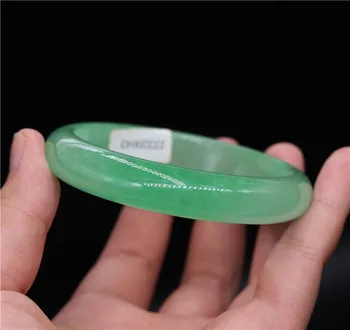 

Certificate Chinese Emerald Bracelet 60mm Charm Jewellery Fashion Accessories Hand-Carved Man Woman Luck Amulet Gifts Q66