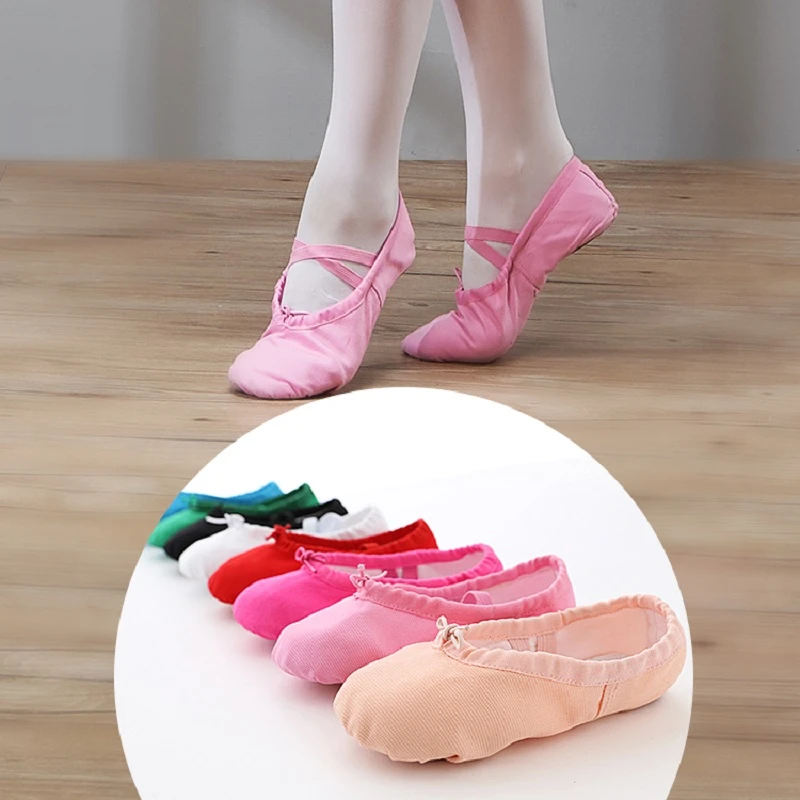 de baile con suela de cuero y lona suave para niñas, zapatillas de Ballet de buena calidad, zapatillas de baile, zapatos de bailarina, calzado de punta para niños| | - AliExpress