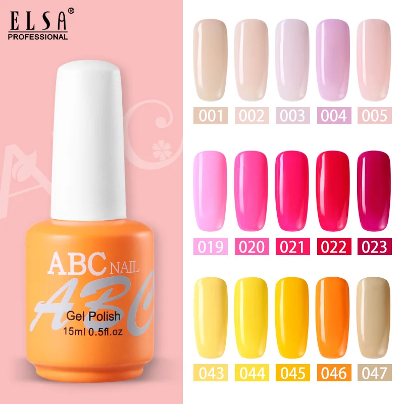 

15ml UV Gel Nail Polish Nude Colorful ABC 78 Color Semipermanent Manicure Lacquer for Nail Art Gel Nail Polish Gellak