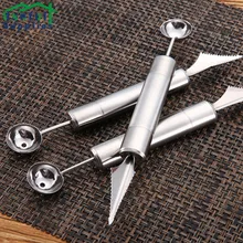 

Kitchen Gadgets Double-headed Dual-purpose Stainless Steel Fruit Digging Device Carving Knife Cutting Fruit Tool Kitchen Utensil