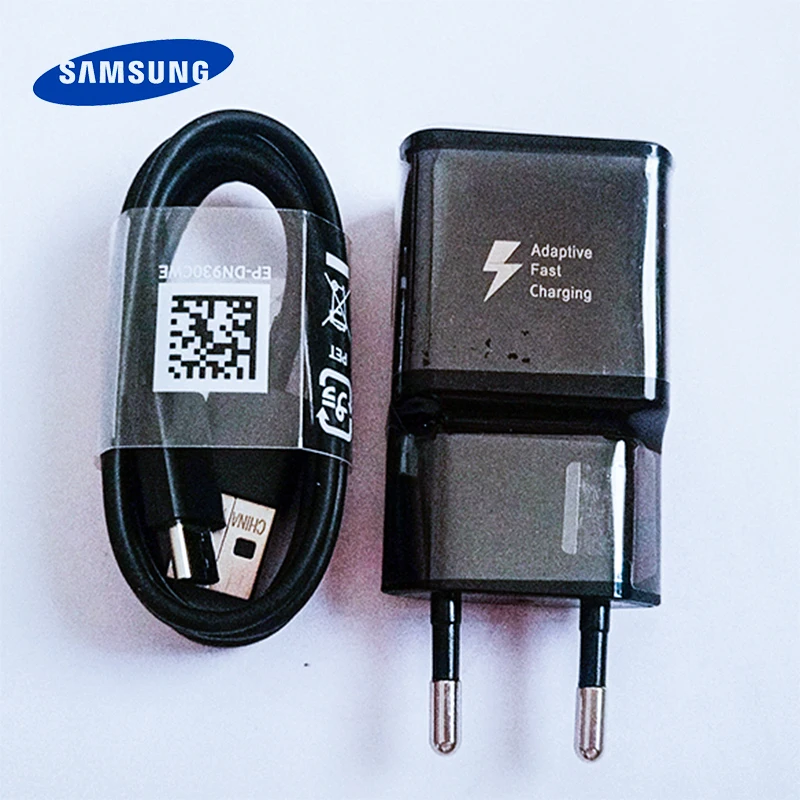 

Original EU Samsung Galaxy Wall Charger For S8 S9 plus Note 8 9 9v/1.67A Adaptive Fast Charging Travel Adapter &Usb Type C Cable