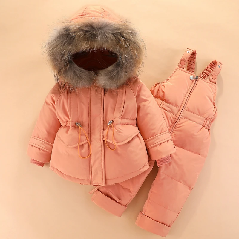 Детский комплект зимней одежды пуховая куртка 2 предмета пальто с капюшоном +
