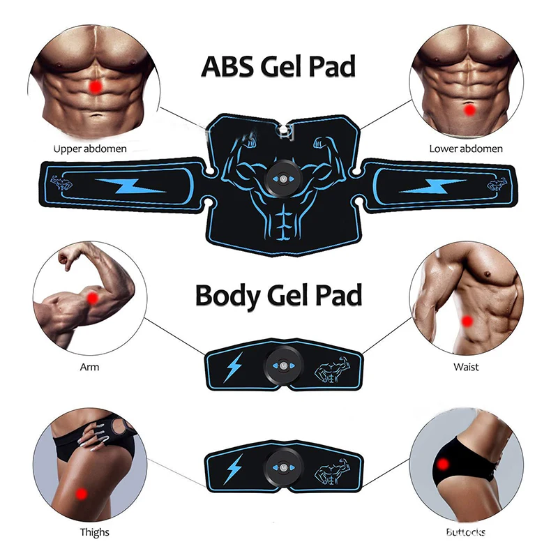 EMS тренажер для мышц живота стимулятор ABS Электростимуляция мышечный массажер Тренажерное Оборудование для тренировок беспроводной аппарат для похудения