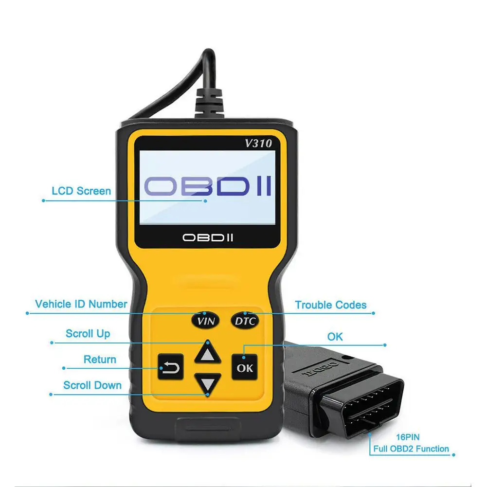 V310 OBD2 считыватель кодов сканирующие Инструменты OBD2 сканер EOBD считыватель кодов неисправностей автомобиля сканер авто двигатель диагностический инструмент сканер automotriz