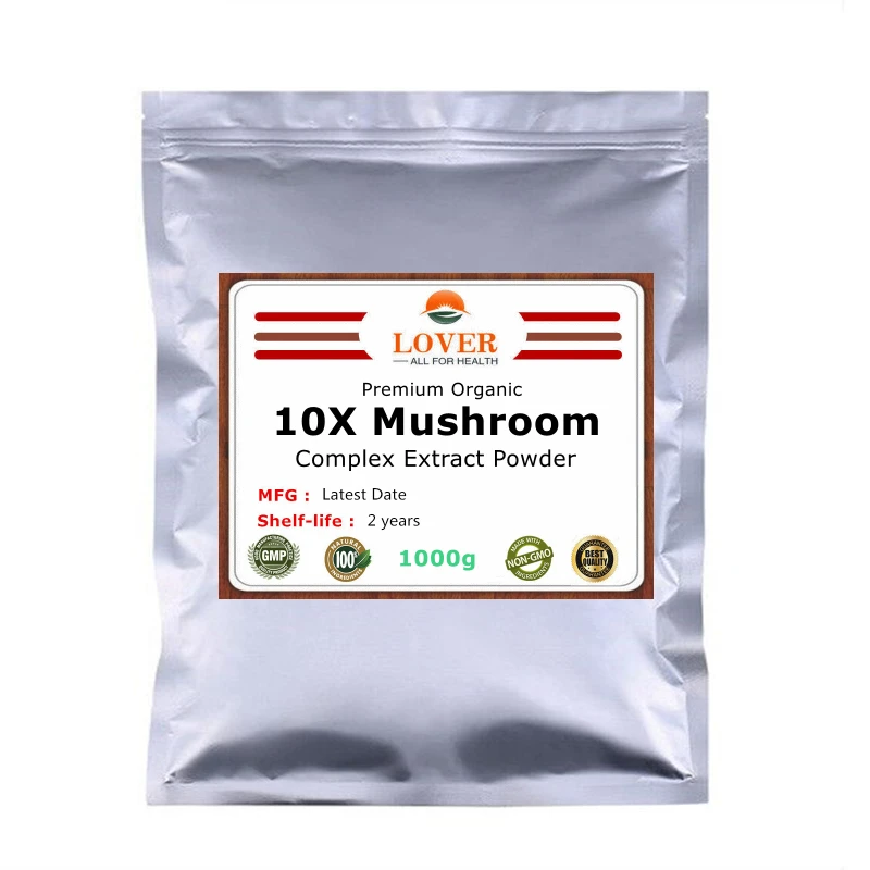 100% Premium 10X Mushroom Complex Extract Powder Cordyceps Sinensis Reishi Lions Mane Shiitake Maitake Turkey Tail | - Цена: 2 332,59 - 11 924,90 руб.