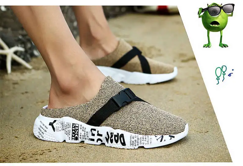 Comfort Men Shoes Casual Big Size Men's Home Slippers Fashion Mesh Soft Summer Sandals Crock Fishing Quick-drying Man Slipper B1