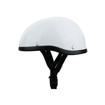 

Skull Cap Motorcycle Helmet Vintage Half Face Helmet Retro German Style chopper Cruiser，Bright White