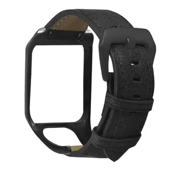 

Replaced Genuine Leather Wrist Strap Metal Clasp Buckle Watchband Bracelet for tomtom Runner 2 3/Spark 3 2 Watch Accessories