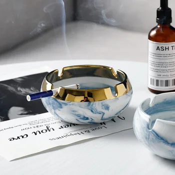 

Ceramic Nordic Home Decor Ashtray Marble for Cigar Smoke Portable Ash Tray Decorative Table Office Room Restaurant Gift for Men