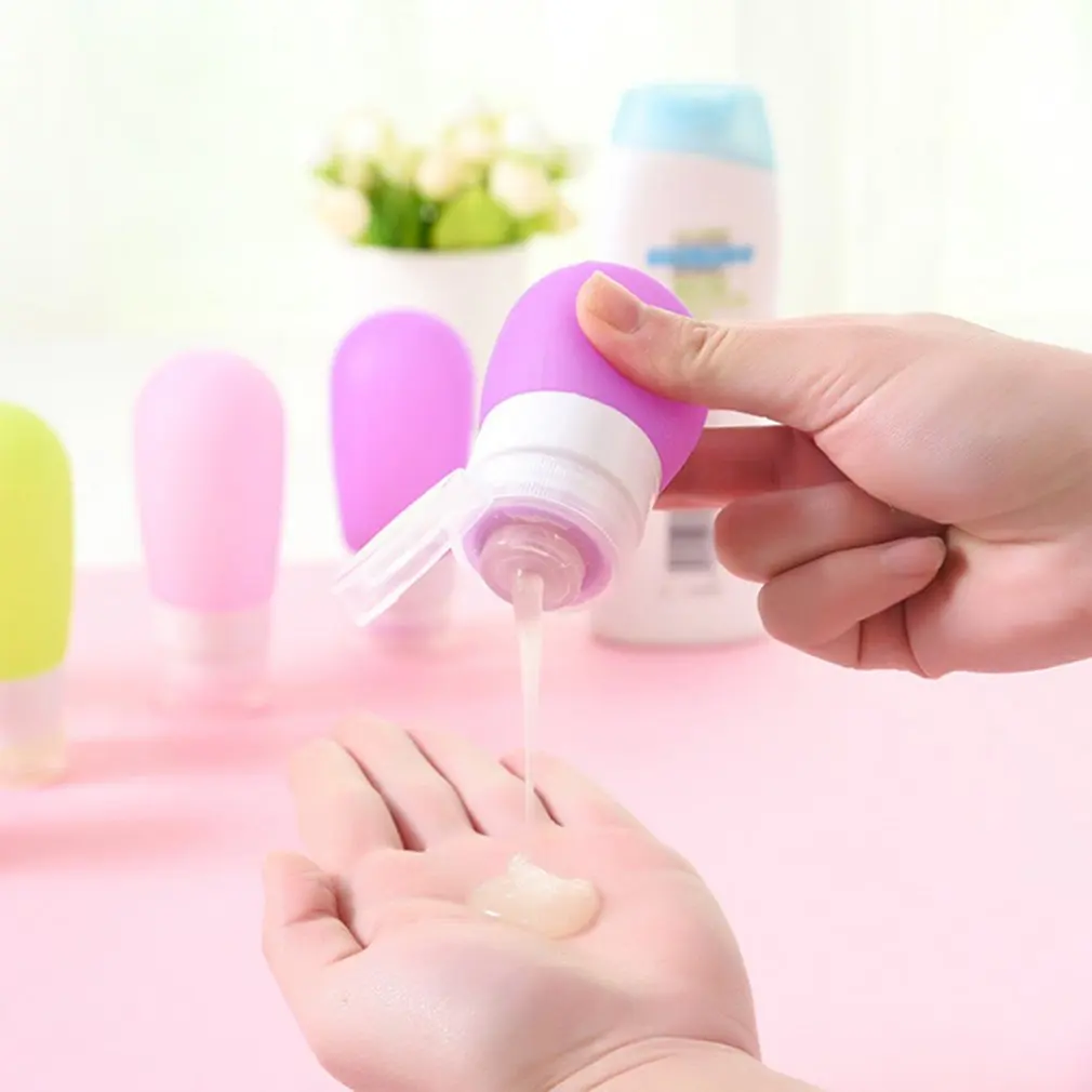 Silicone Travel Cosmetics Dispensing Bottles Cute Round Portable Liquid Dispensing Bottles Emulsion Silicone Bottles