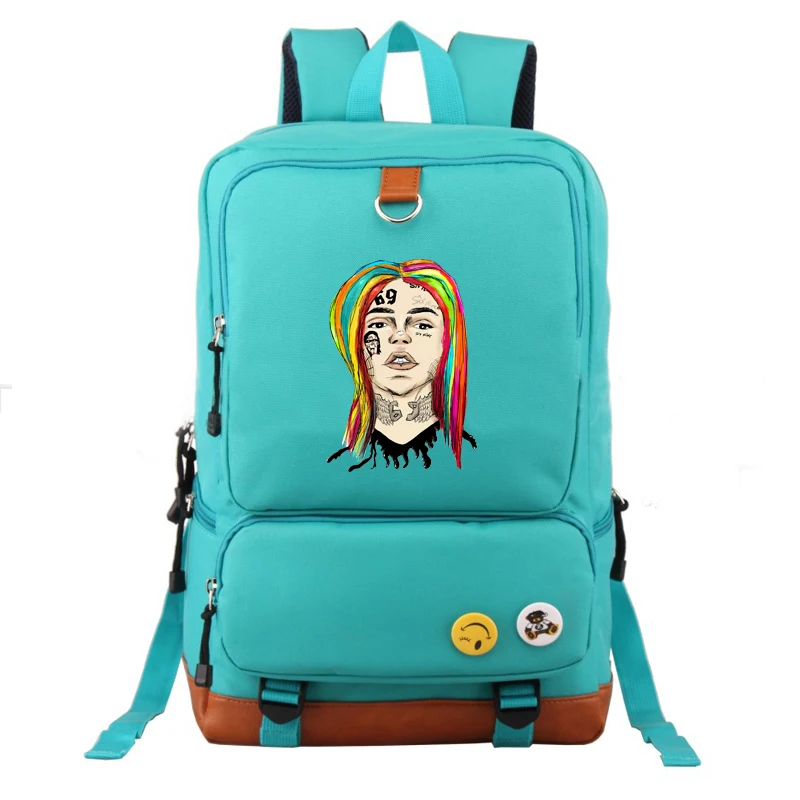 Tekahi69 6ix9ine 69 рэп певец рюкзак для подростков мальчиков и девочек Дорожная сумка для ноутбука школьные сумки для студентов - Цвет: B Blue