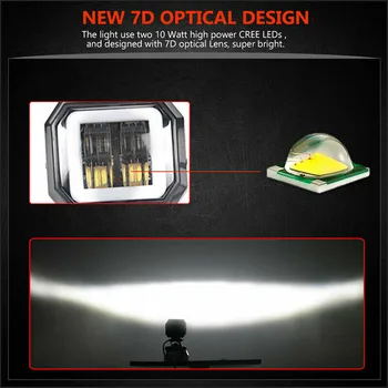 

20W LED Work Light DC 10-30V 6000K 3 Inch Square Turn signal Replacement SUV