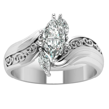 

FDLK Exquisite Women Silver Colour White Zircon Ring Wedding Bridal Engagement Ring Party Anniversary Ring Jewelry Wholesale
