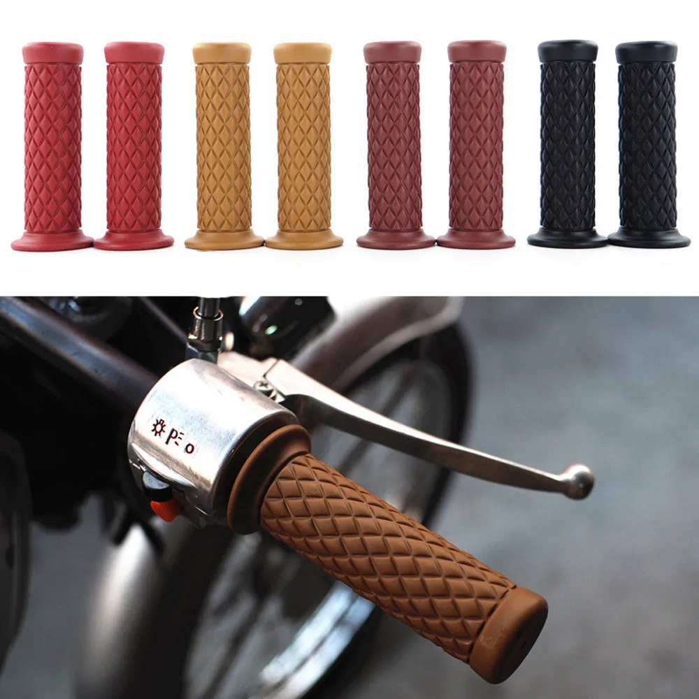 2 шт мотоциклетный винтажный резиновый руль ручки для мотоцикла велосипед Кафе Racer Аксессуары# BL35