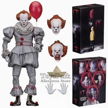 

100% ORIGINAL 2018 NECA 7" Scale IT Ultimate Pennywise 2017 Movie Action Figure Reel Toys Red Balloon Doll Model Collectible NEW