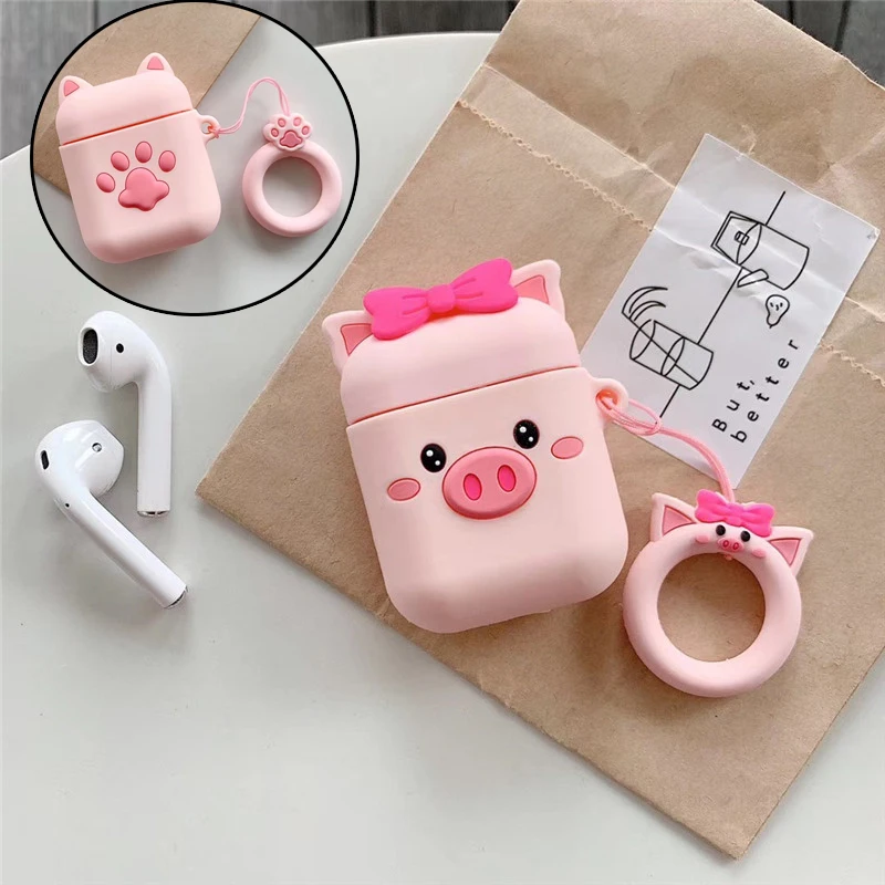 

Cartoon Cute box Wireless Bluetooth Headset case for Apple Airpods 1 2 Earphone soft Silicone Cover For Airpods Protective Cases