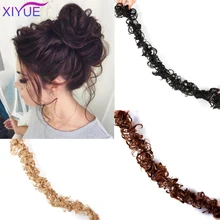 1 шт., кудрявые резинки для волос для девочек, шиньон с резинкой, коричневый, серый цвет, синтетические волосы, кольцо, обруч на грязные пучки, хвосты