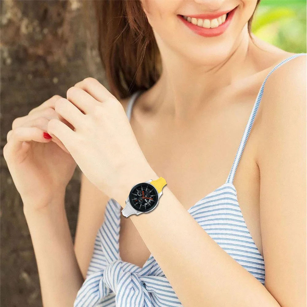 Модный Цветной ремешок для samsung Galaxy watch 46 мм сменные браслеты 22 мм спортивные часы с кожаным ремешком ремешки