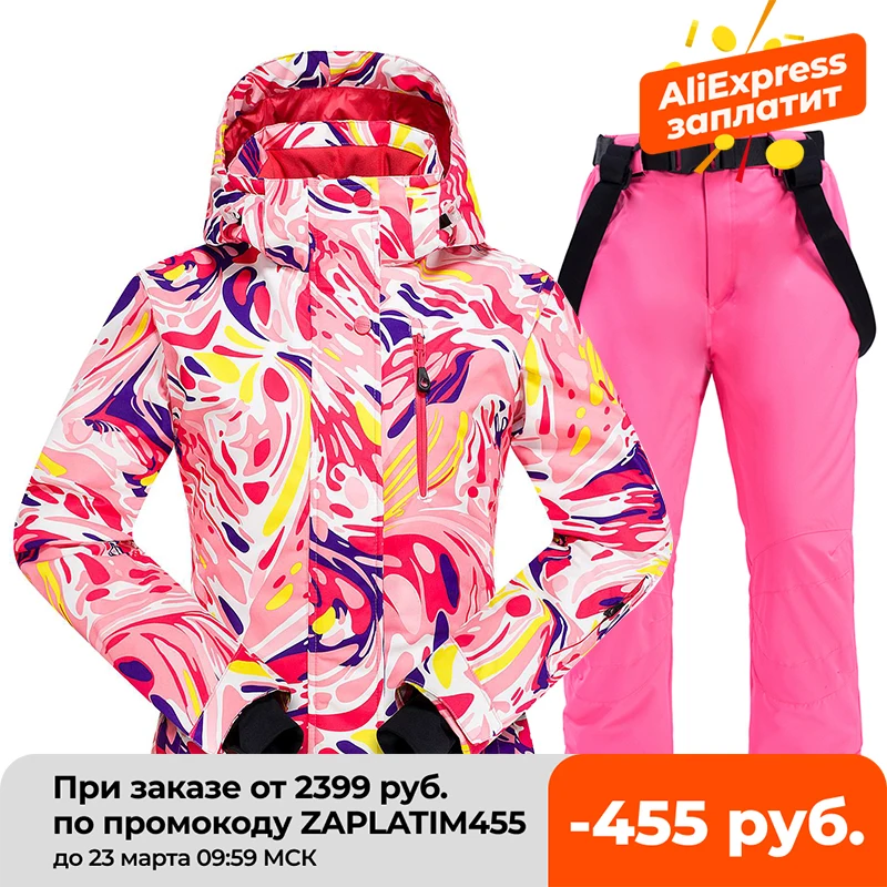 New Winter Ski Suit Women Windproof Waterproof Warm Padded Ski Suit Snowboarding Set Skiing Jacket And Snow Ski Jacket Ski Pants