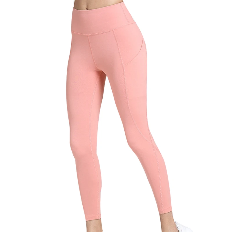 Women Spring Solid Color Pants Running Sports Slim Pull Slacks High Waist Slacks Leggings