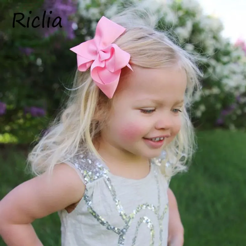 Riclia/20 шт./партия, детские заколки для волос с бантом, однотонные милые детские аксессуары для волос, карамельный бант, детские головные волосы для девочек, подарок, 20 цветов