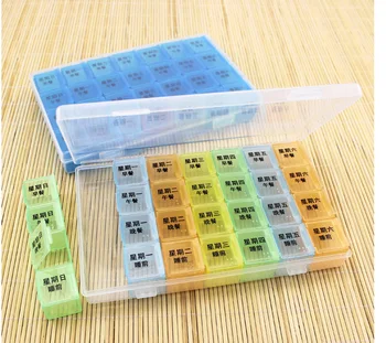 

28 Compartment Lid Tablet Pill Box Holder Medicine Storage Organizer Case Container Bead Rings Jewelry Display Organizer