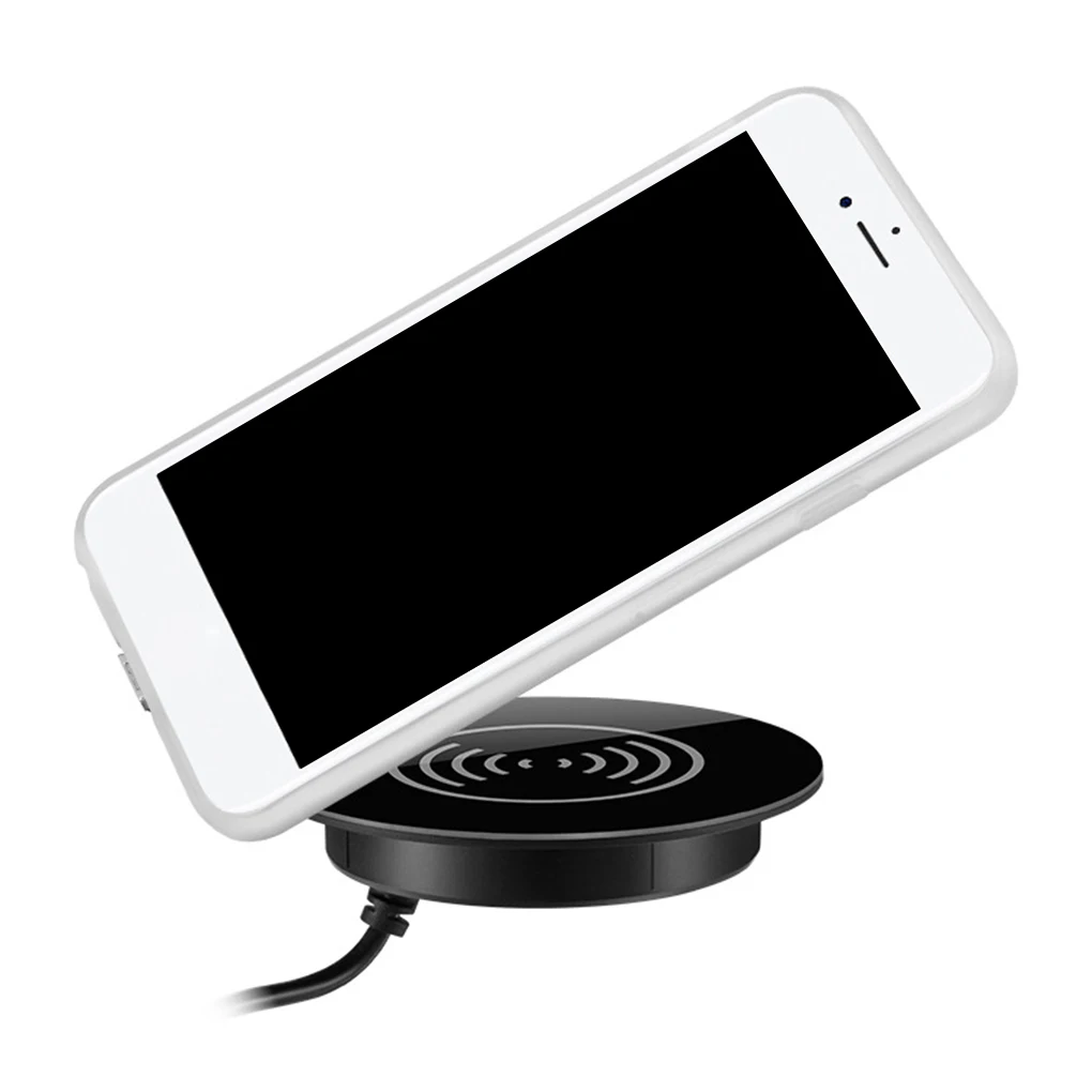 Elenxs Qi Беспроводное зарядное устройство настольная Замена для iPhone/XS/XR samsung S9 встроенная мебель офисное зарядное устройство