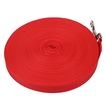 

100ft 30.5 Meters Long Pet Dog Horse Training Leads Lunge Webbing Lead Rope Red