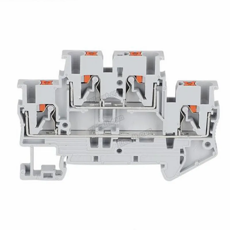 

10pcs/lots Din Rail Terminal Block PTTB-2.5 Electrical Wiring Connectors Double Layer Spring Connection Conductors
