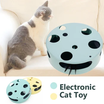 

Maze Turntable Funny Cat Toy Electronic Interactive Rotating Feather Stimulate Hunting Safe Low Noise Kitten Box Instincts Game