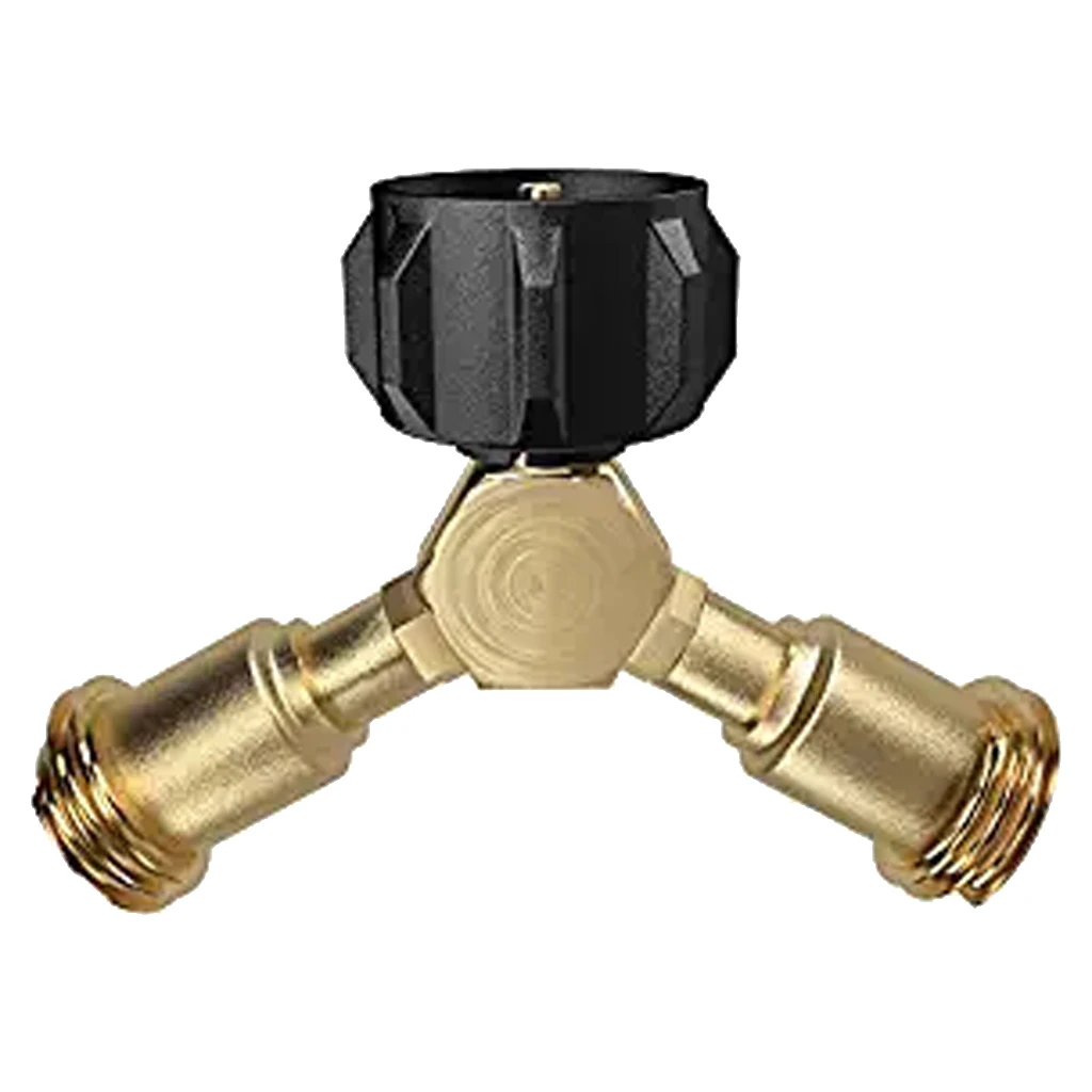 with 1-Male QCC and 2-Female QCC Propane Splitter Camping Stoves Works for BBQ Grills Gas Burners Propane Y Splitter Tee Solid Brass Heaters and More Appliances