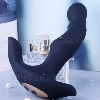 Rotating Beads Vibrating Anal Plug Scrotum Stimulation Butt Plug Prostate Massager Remote Control Masturbation Sex Toys For Men 3