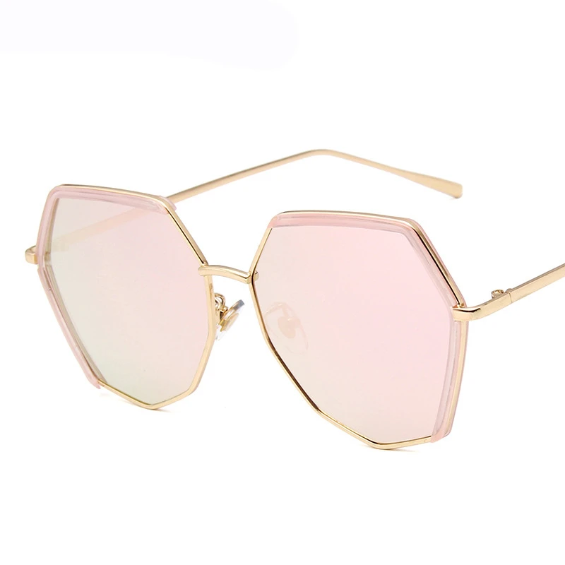 

2019 European and American Trends New Sunglasses Fashion Irregular Colorful Sunglasses Coated Large Frame Glasses