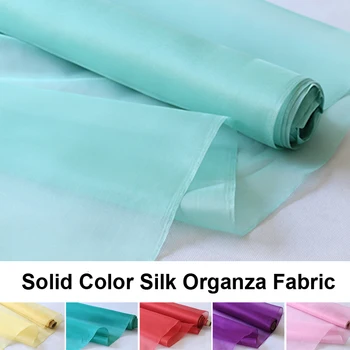 

100-140CM Wide 8-10MM Solid Color Silk Organza Fabric for Summer Dress Jacket B265