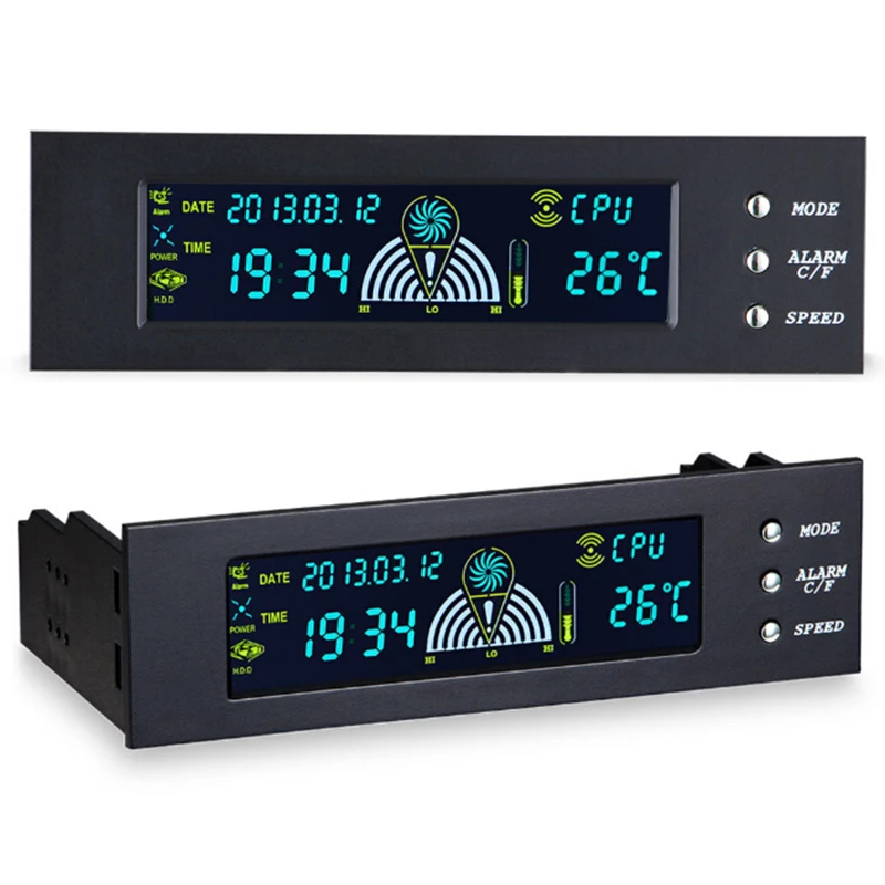 

New Controller PC Desktop 5.25' Computer Fan Front Panel CPU Temperature Sensor LCD Digital Display Fan Speed Controller