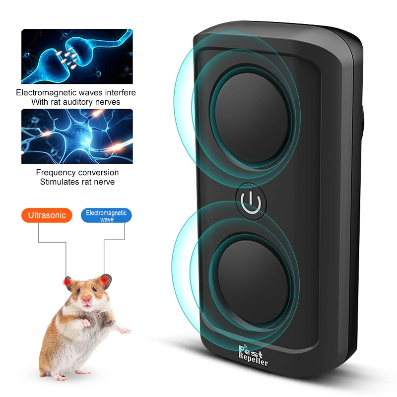 

Ultrasonic Mosquito Repeller Portable High-power Double-horn Ultrasonic Insect Repeller Pest Reject US/EU/UK/AU Plug