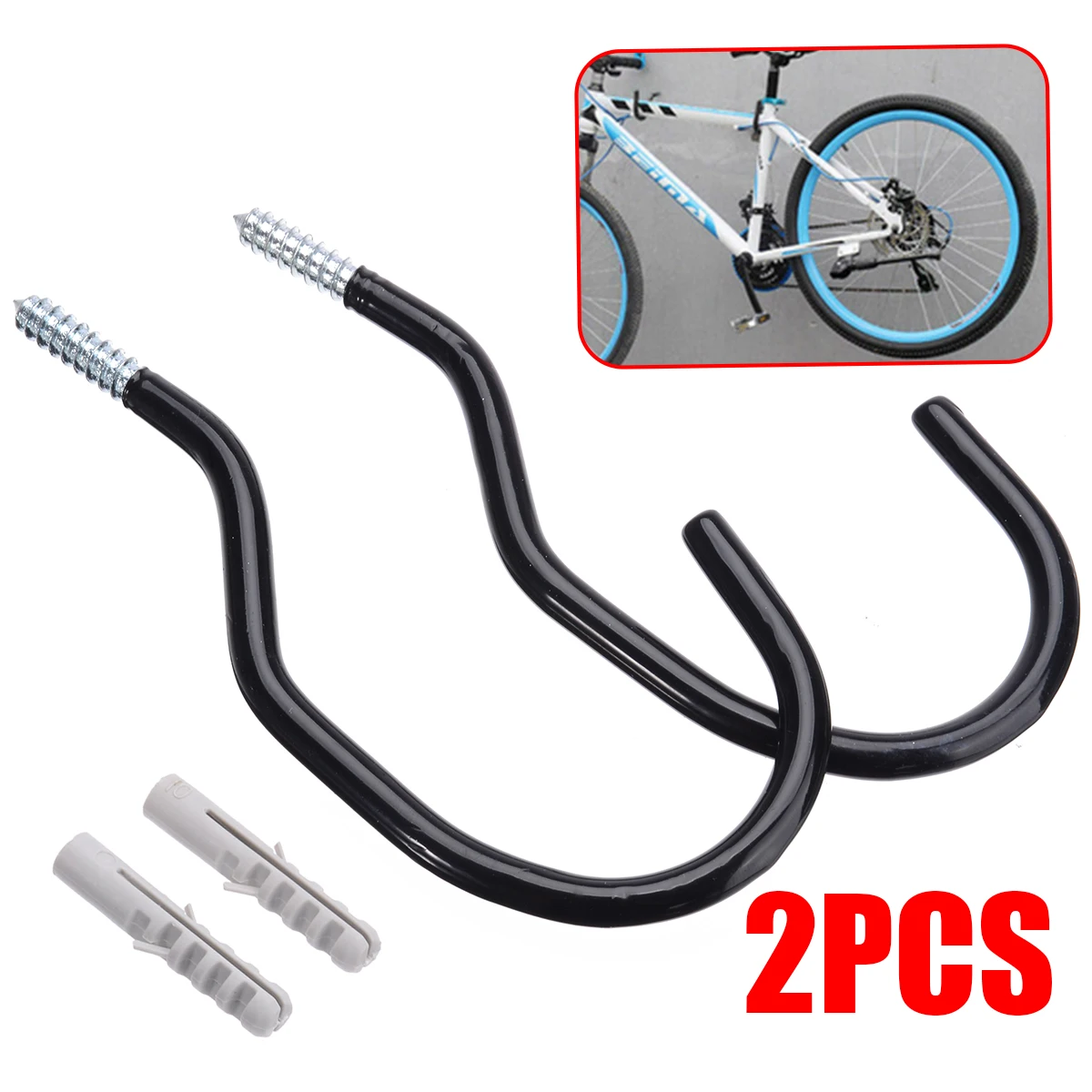 2Pcs Bike Wall Stand Holder Large Road Bicycle Storage Hooks Wall Mount Bike Cycle Hanger Brackets Cycling Bicycle Parts