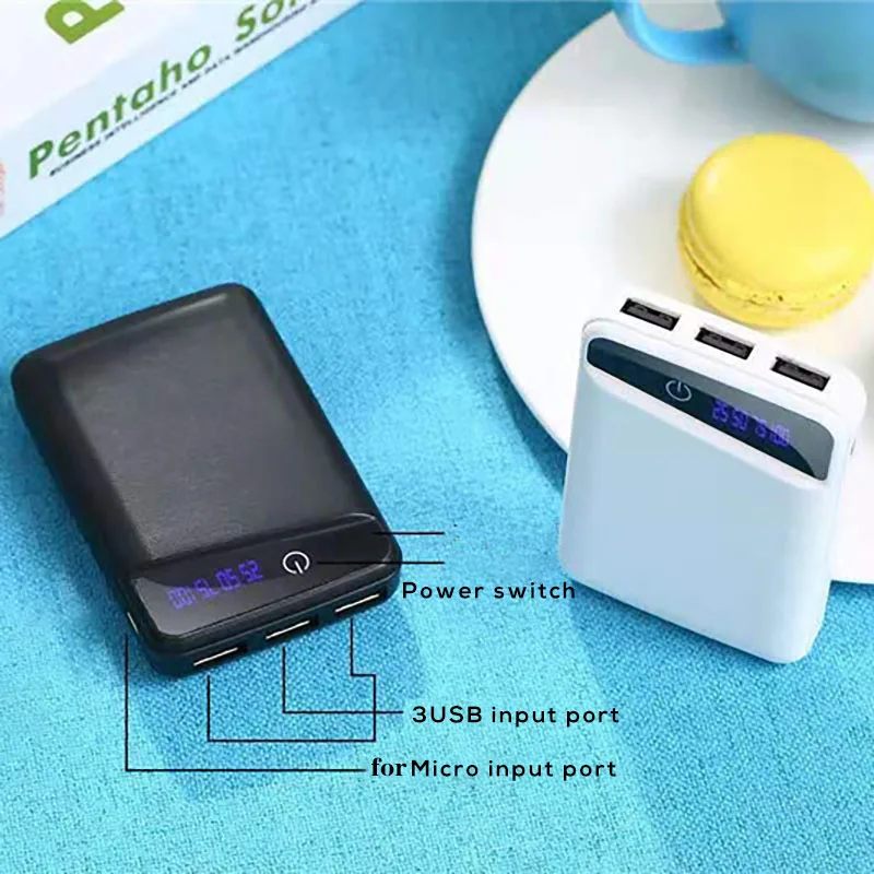 Micro 3 USB 10000 мАч Внешний Аккумулятор Чехол 3*18650 DIY портативный держатель батареи светодиодный дисплей Внешний Аккумулятор Чехол Коробка для телефона Charing