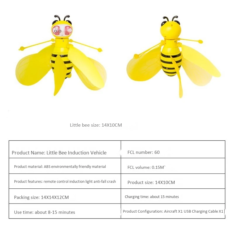 Радиоуправляемые животные Радиоуправляемый пчелиный индукционный самолет с инфракрасным датчиком движения портативный светодиодный светильник радиоуправляемый самолет игрушка детский подарок