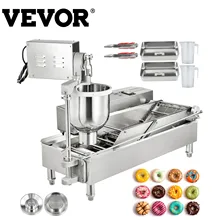 

VEVOR 7L 2-Row Automatic Donut Making Machine Auto Doughnut Maker Hopper with 3 Sizes Molds Fryer Kitchen Appliances Commercial