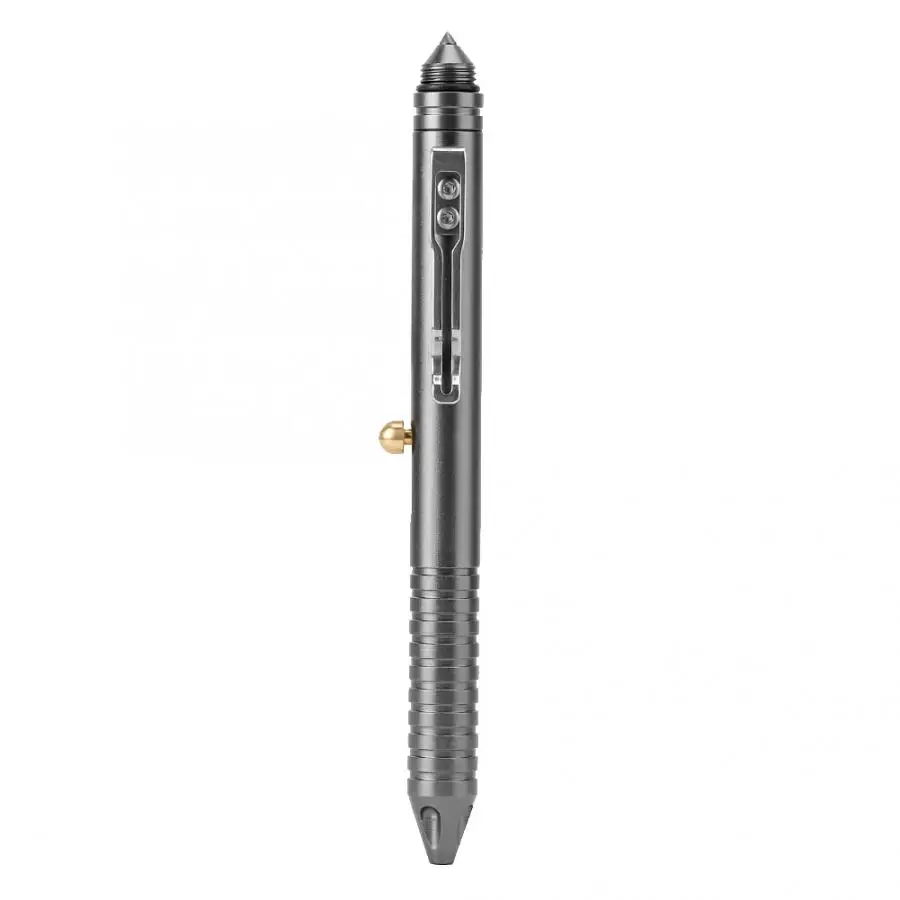 Ручка в военном стиле для самозащиты практичный инструмент для выживания из вольфрамовой стали со свистком черный/титановый серый - Цвет: Белый